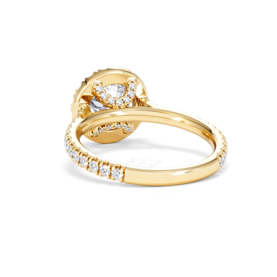 2.30ct Reina Lab Diamond Halo Engagement Ring in 18K Gold F/VS1