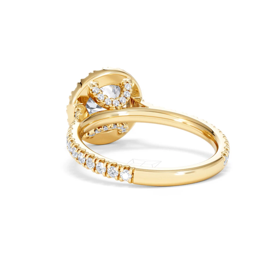 2.30ct Reina Lab Diamond Halo Engagement Ring in 18K Gold F/VS1