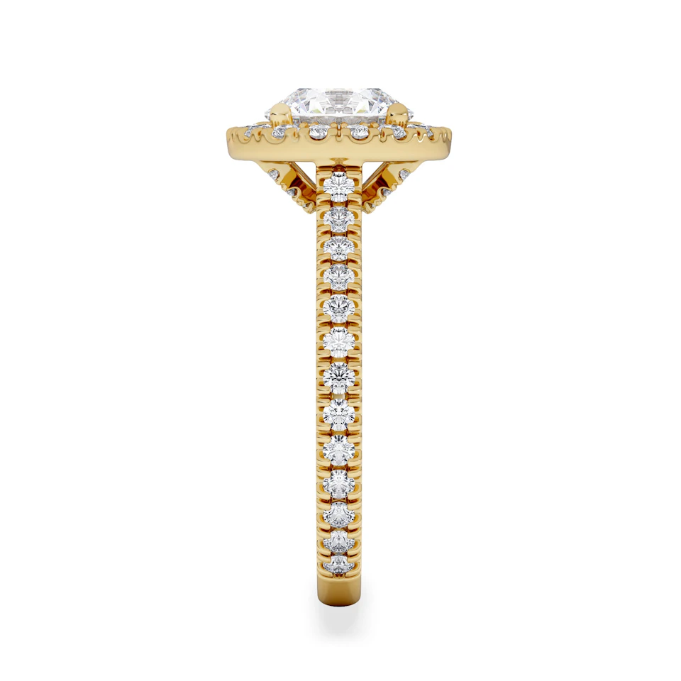 2.30ct Reina Lab Diamond Halo Engagement Ring in 18K Gold F/VS1