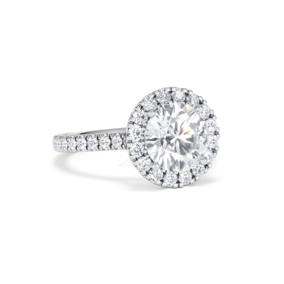 2.80ct Reina Lab Diamond Halo Engagement Ring in Platinum F/VS1