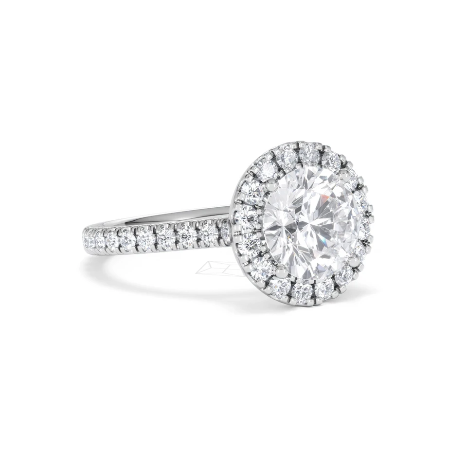 2.80ct Reina Lab Diamond Halo Engagement Ring in Platinum F/VS1