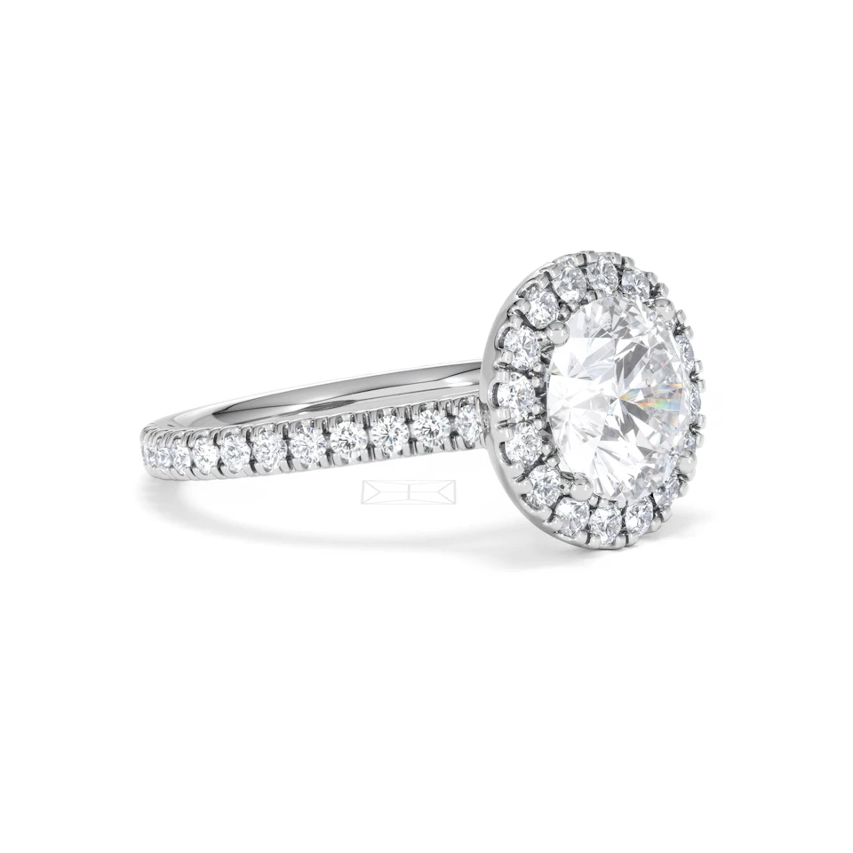 2.80ct Reina Lab Diamond Halo Engagement Ring in Platinum F/VS1