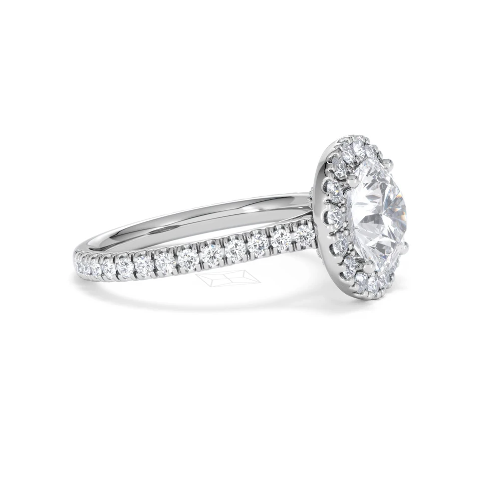 2.80ct Reina Lab Diamond Halo Engagement Ring in Platinum F/VS1