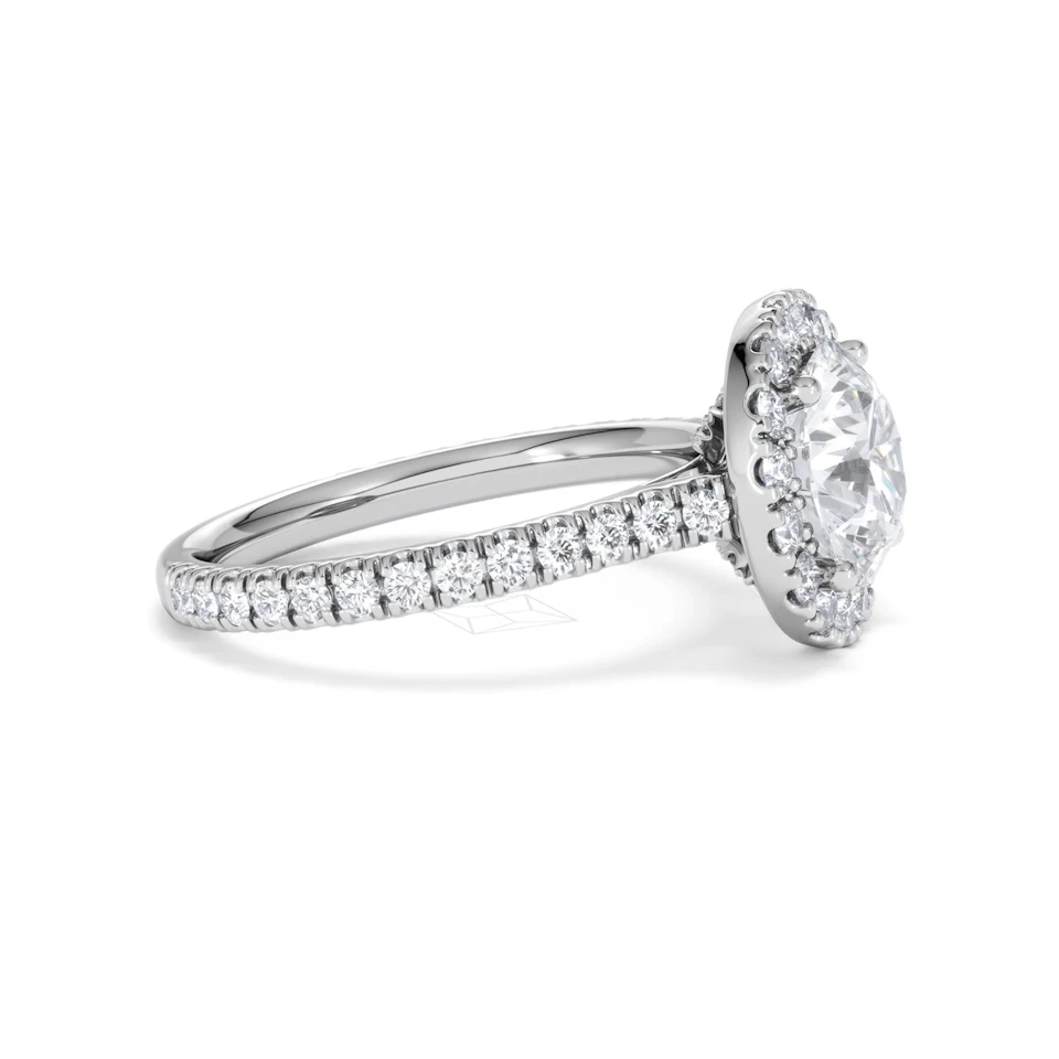 2.80ct Reina Lab Diamond Halo Engagement Ring in Platinum F/VS1