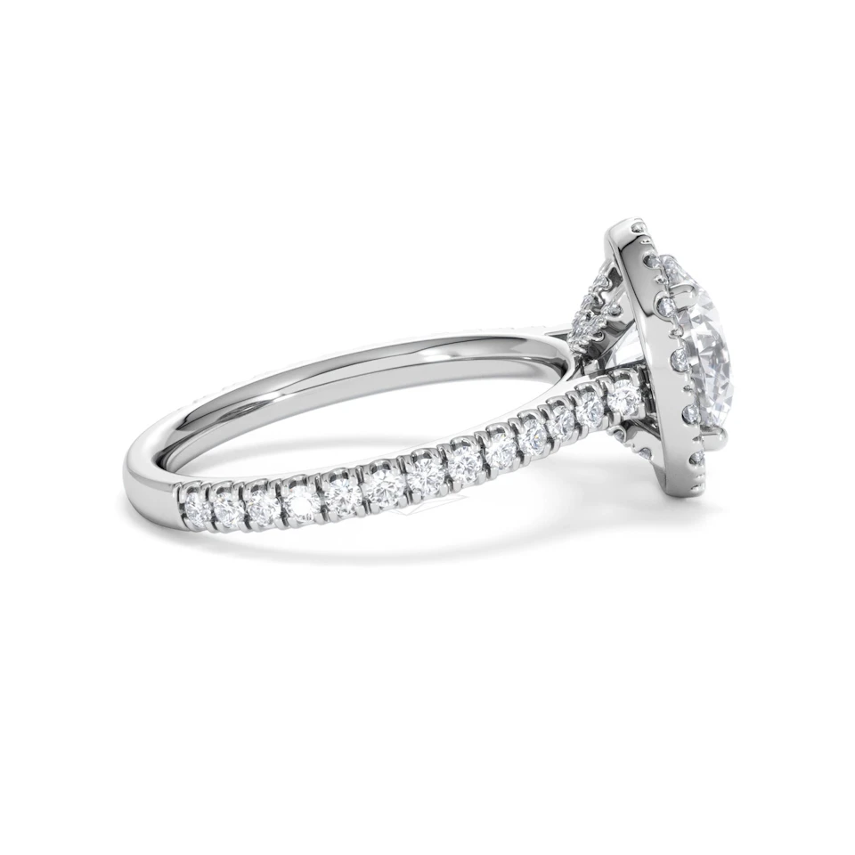 2.80ct Reina Lab Diamond Halo Engagement Ring in Platinum F/VS1