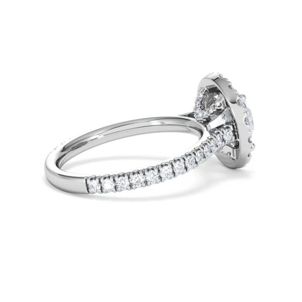 2.80ct Reina Lab Diamond Halo Engagement Ring in Platinum F/VS1