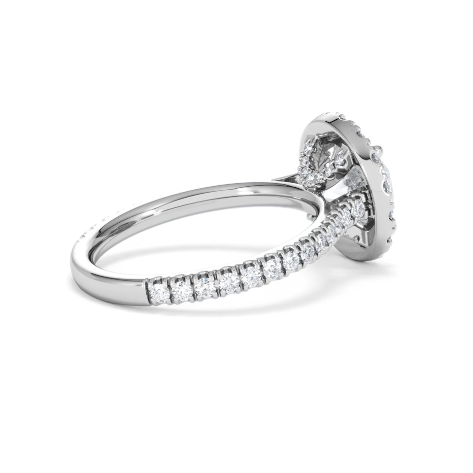 2.80ct Reina Lab Diamond Halo Engagement Ring in Platinum F/VS1