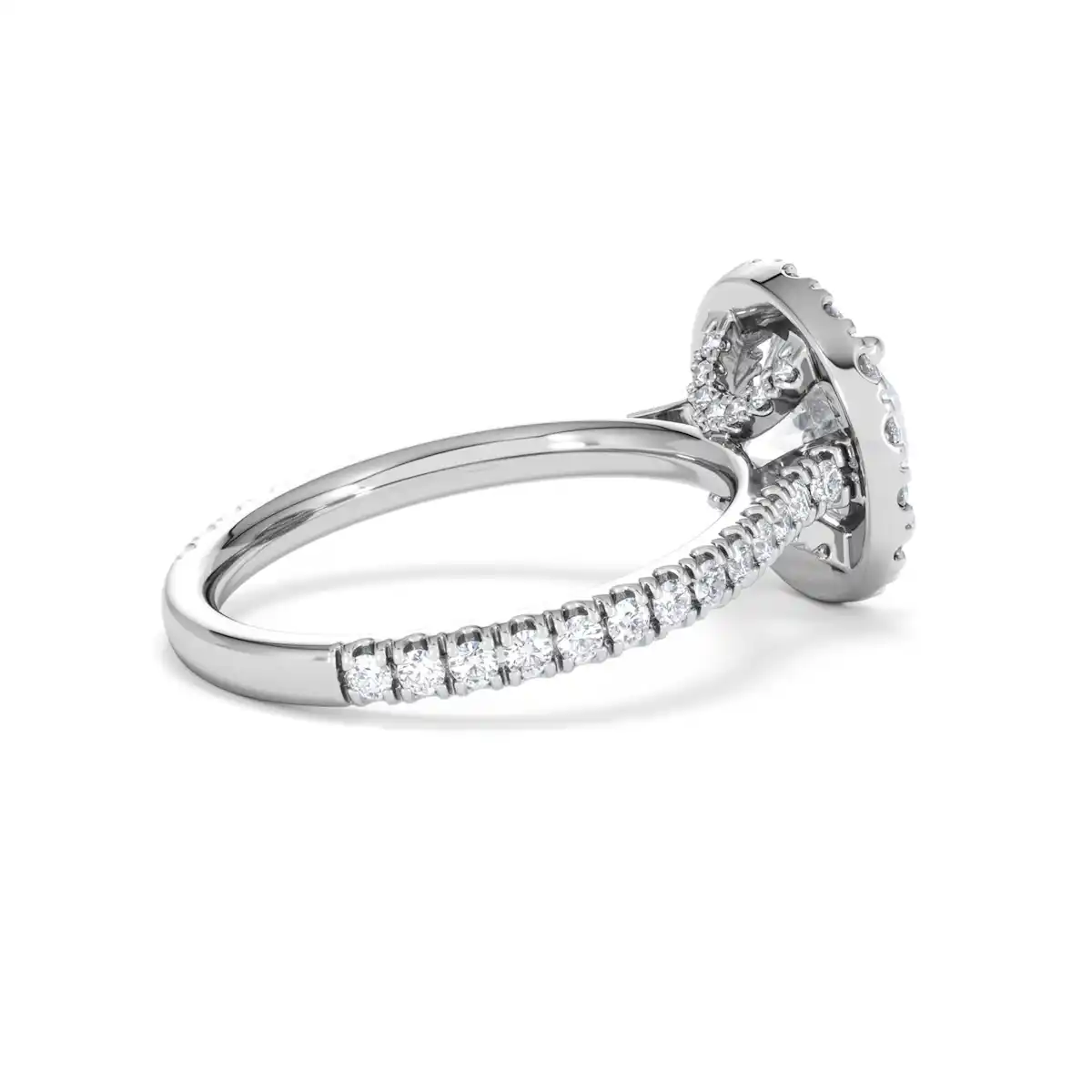 2.80ct Reina Lab Diamond Halo Engagement Ring in 18K White Gold F/VS1