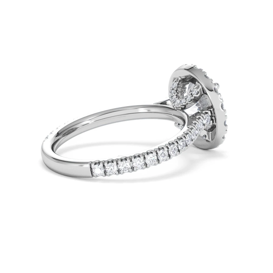 2.80ct Reina Lab Diamond Halo Engagement Ring in Platinum F/VS1