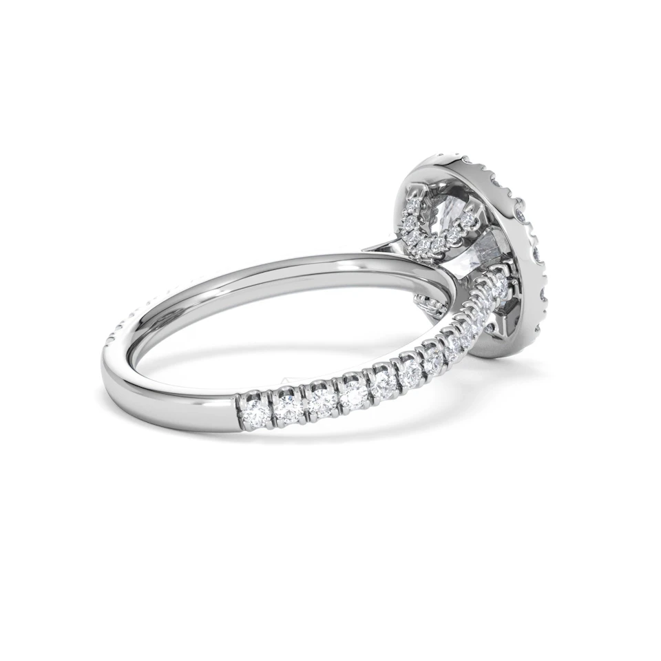 2.80ct Reina Lab Diamond Halo Engagement Ring in Platinum F/VS1