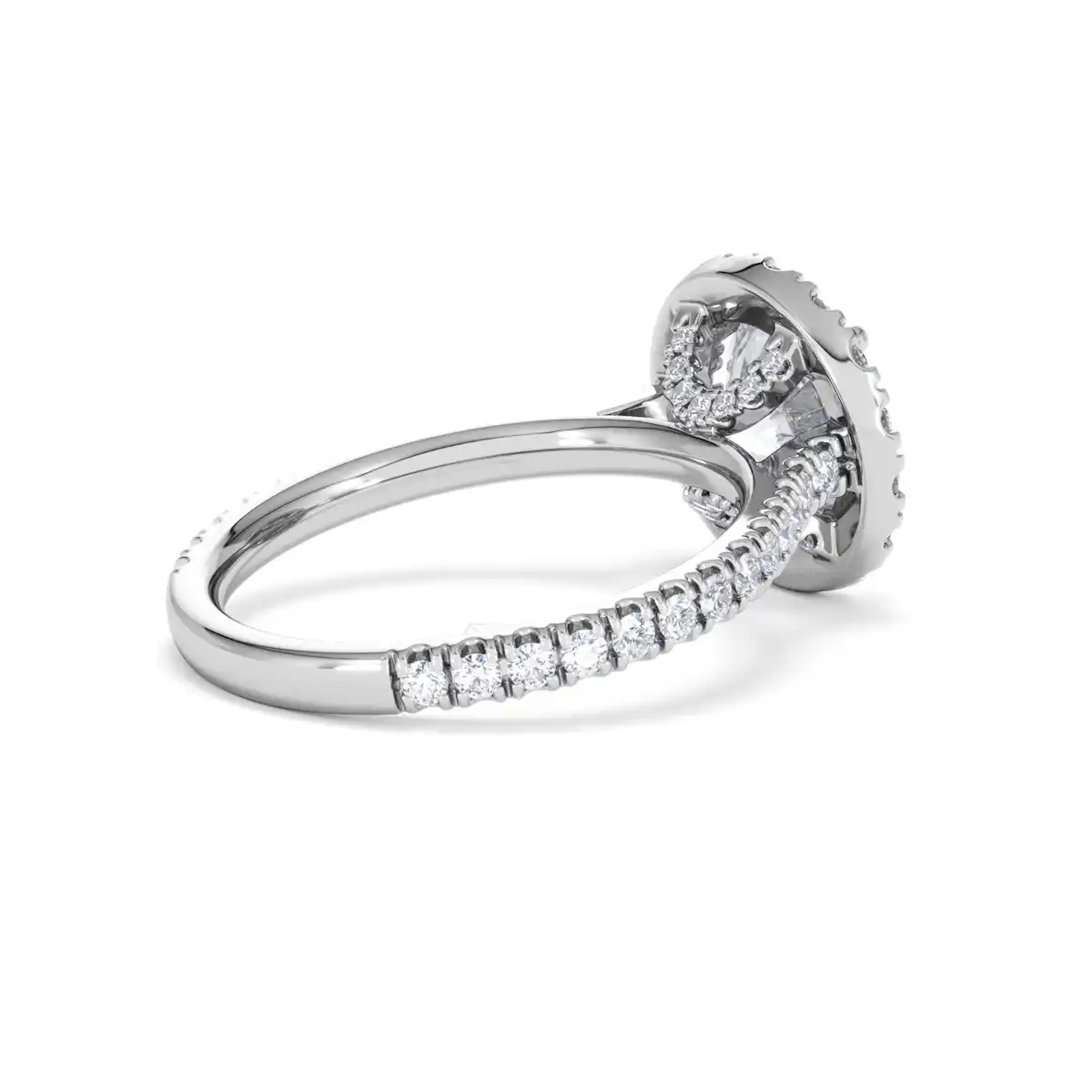 2.80ct Reina Lab Diamond Halo Engagement Ring in 18K White Gold F/VS1