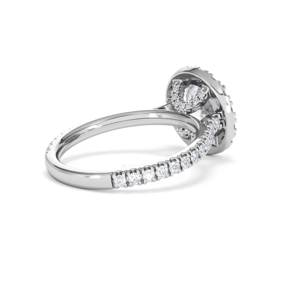 2.80ct Reina Lab Diamond Halo Engagement Ring in Platinum F/VS1