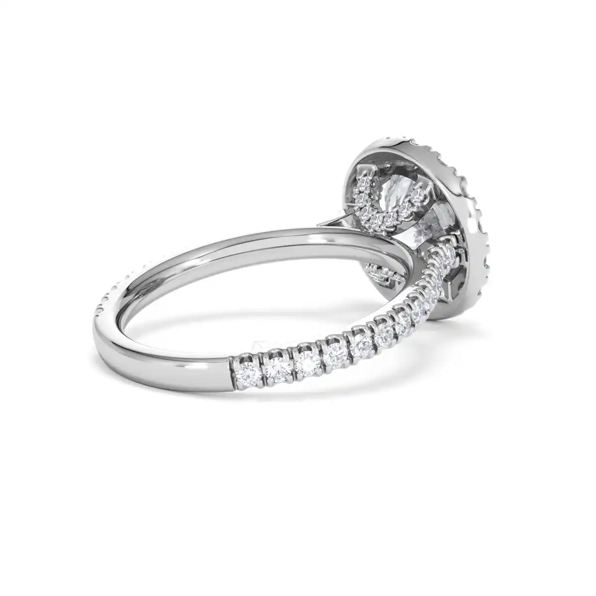 2.80ct Reina Lab Diamond Halo Engagement Ring in 18K White Gold F/VS1