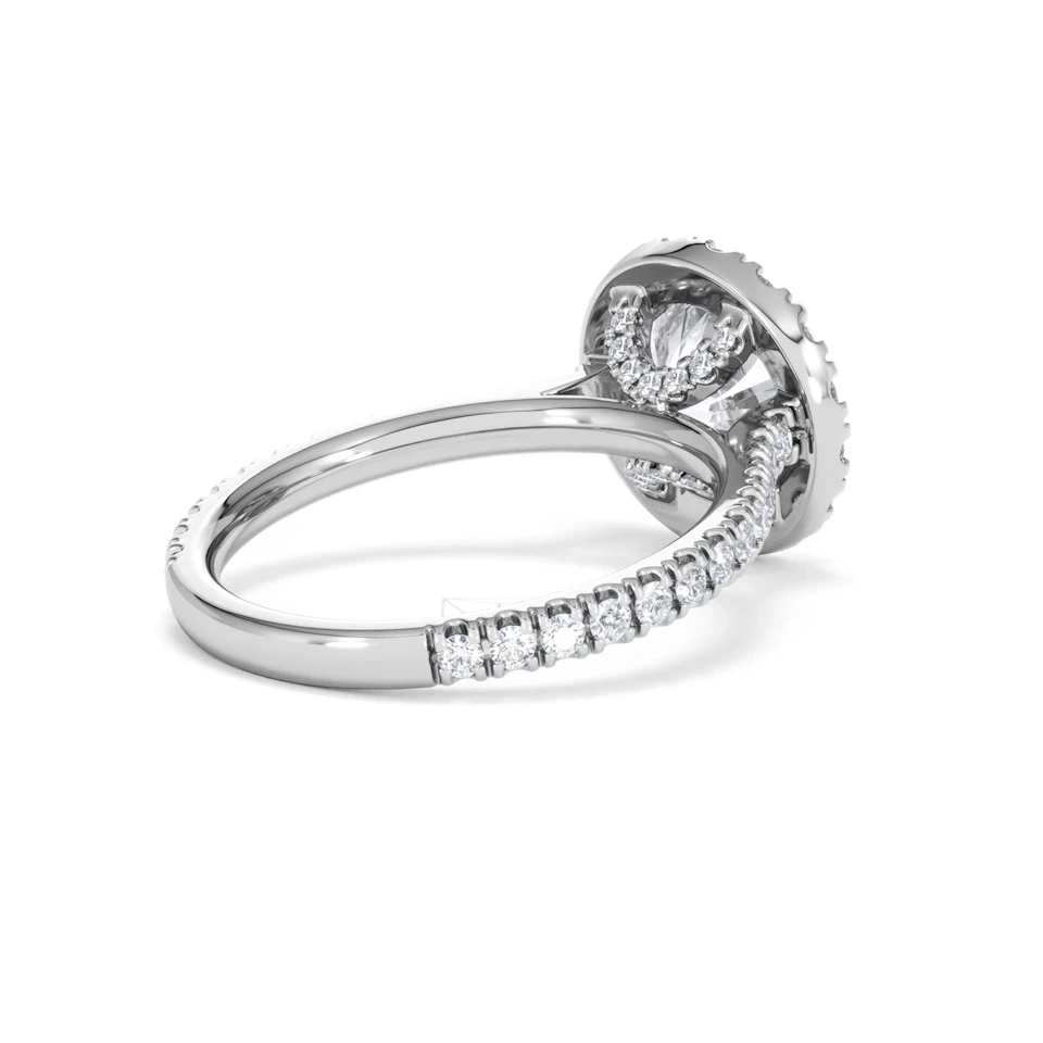 2.80ct Reina Lab Diamond Halo Engagement Ring in Platinum F/VS1