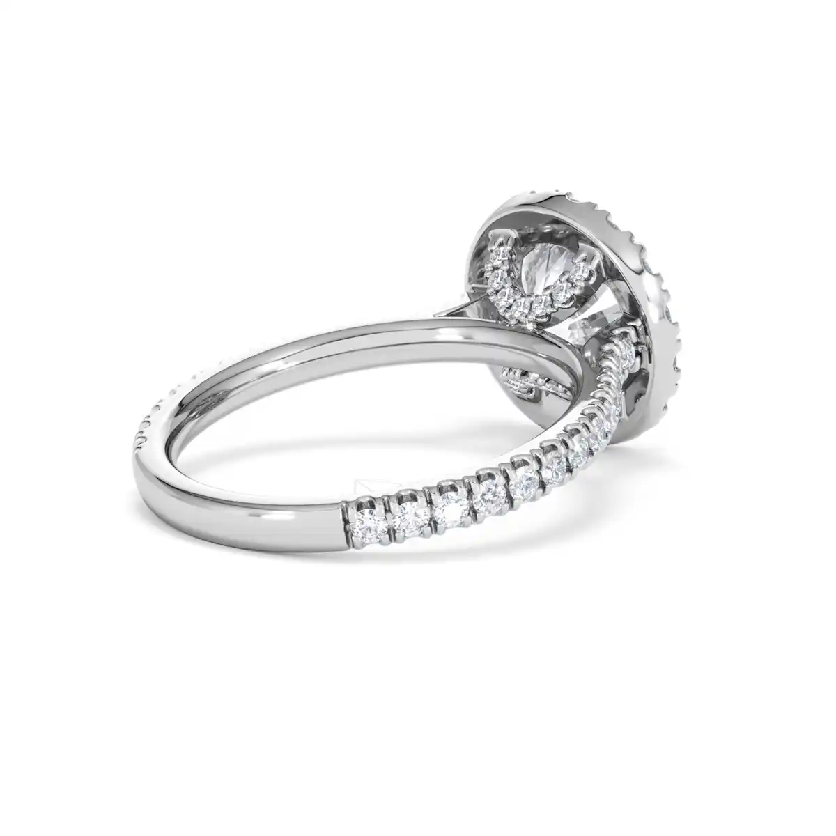 2.80ct Reina Lab Diamond Halo Engagement Ring in 18K White Gold F/VS1