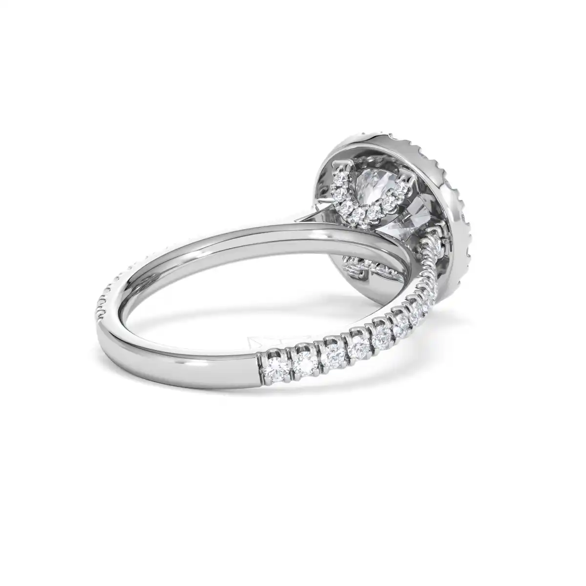 2.80ct Reina Lab Diamond Halo Engagement Ring in 18K White Gold F/VS1