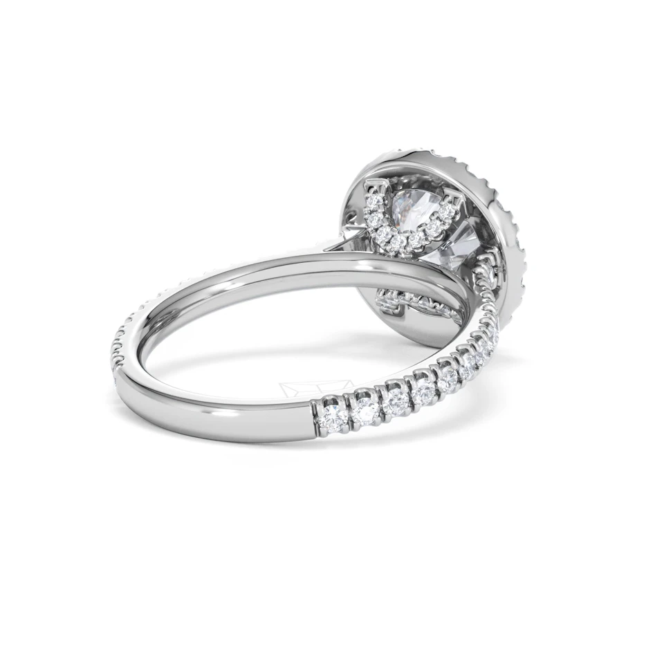 2.80ct Reina Lab Diamond Halo Engagement Ring in Platinum F/VS1