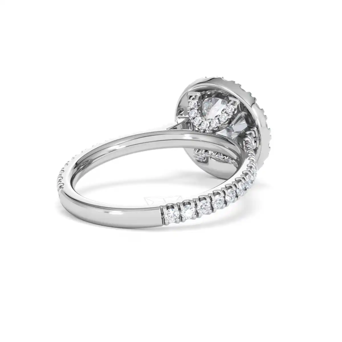 2.80ct Reina Lab Diamond Halo Engagement Ring in 18K White Gold F/VS1