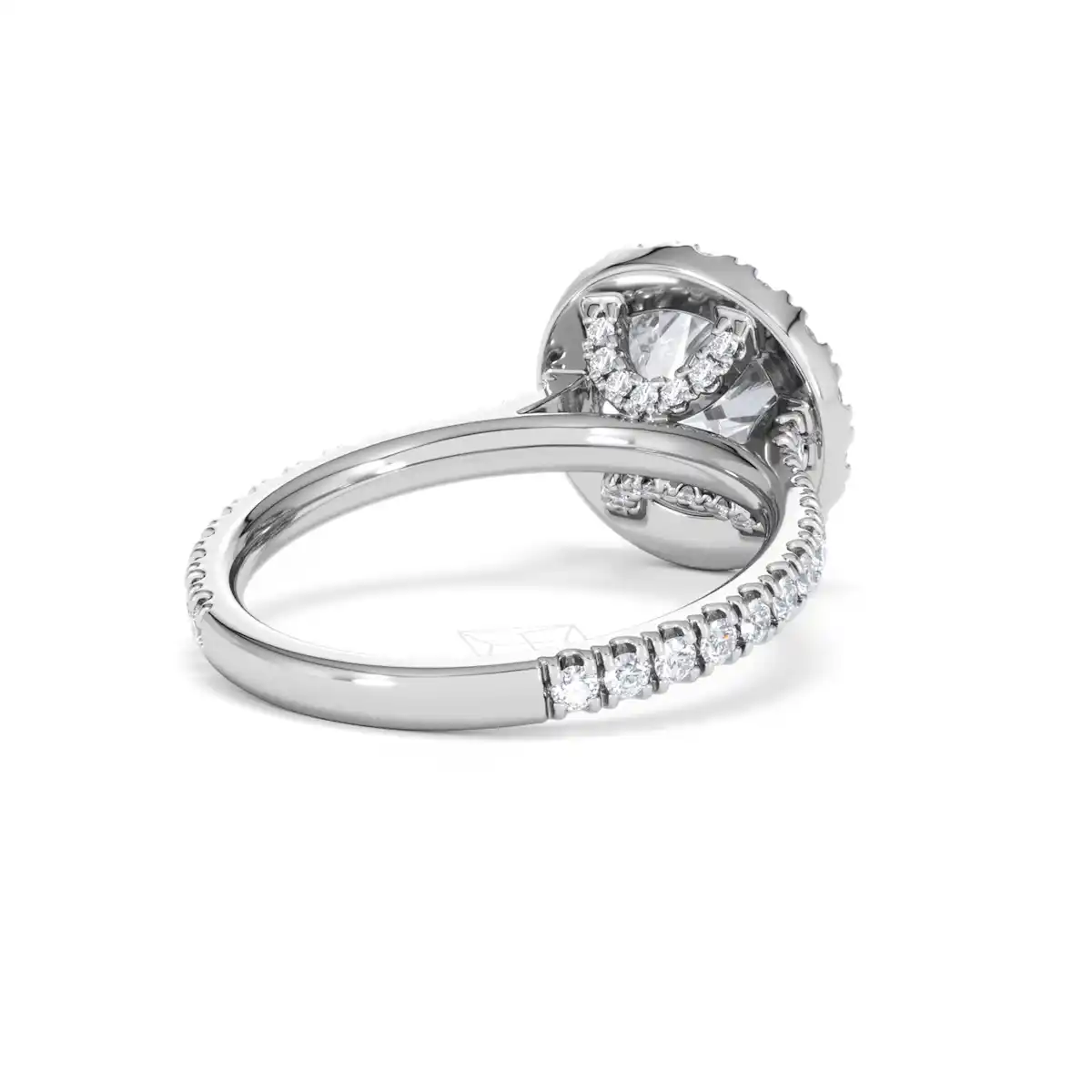 2.80ct Reina Lab Diamond Halo Engagement Ring in 18K White Gold F/VS1