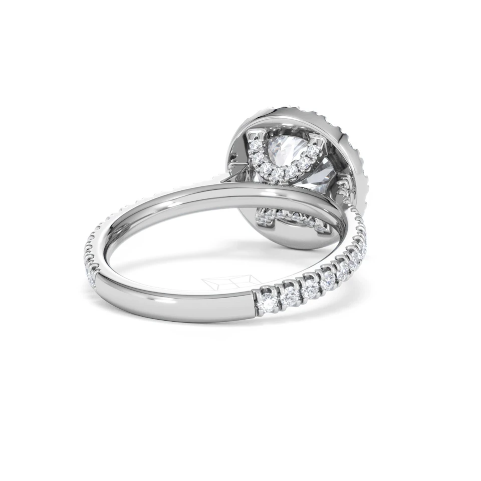 2.80ct Reina Lab Diamond Halo Engagement Ring in Platinum F/VS1