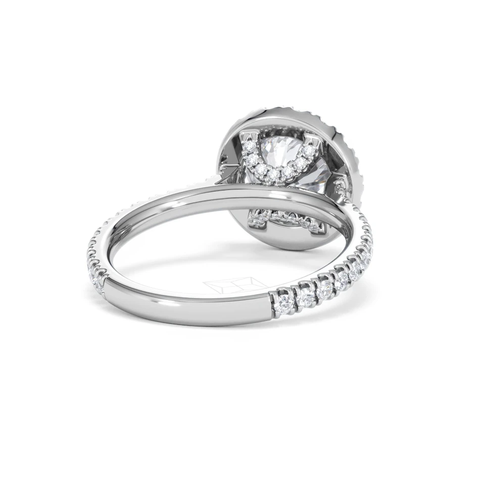 2.80ct Reina Lab Diamond Halo Engagement Ring in Platinum F/VS1
