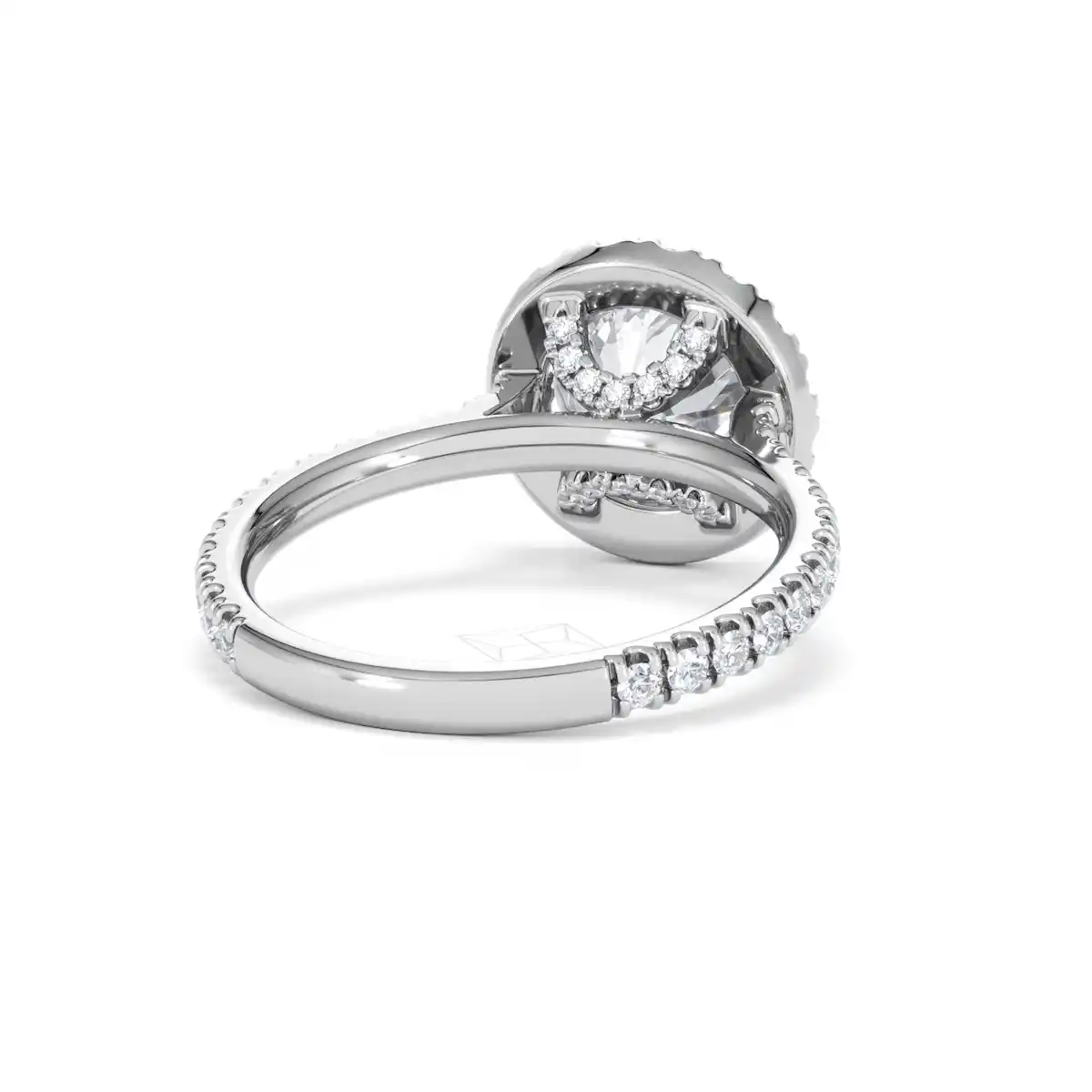 2.80ct Reina Lab Diamond Halo Engagement Ring in 18K White Gold F/VS1
