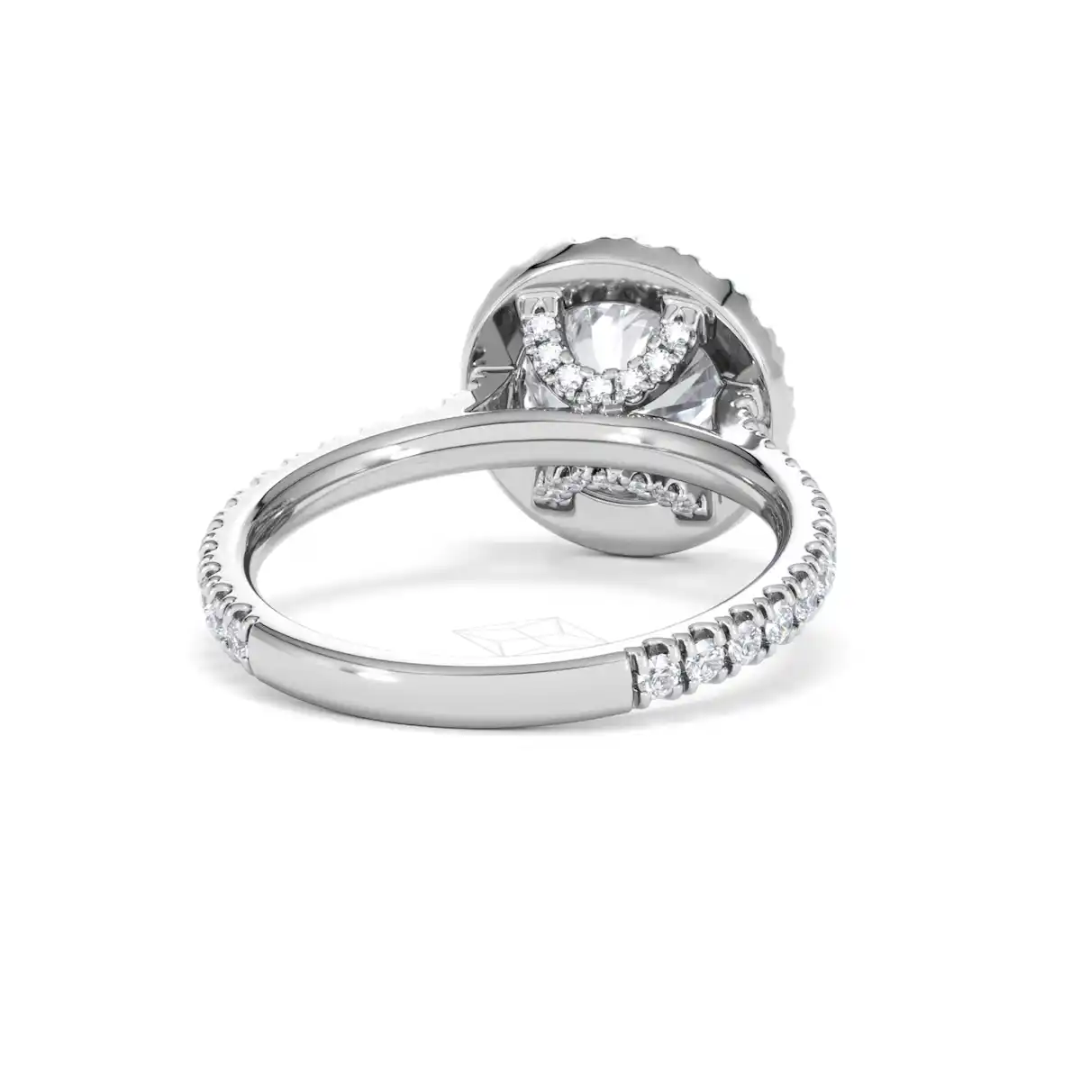 2.80ct Reina Lab Diamond Halo Engagement Ring in 18K White Gold F/VS1