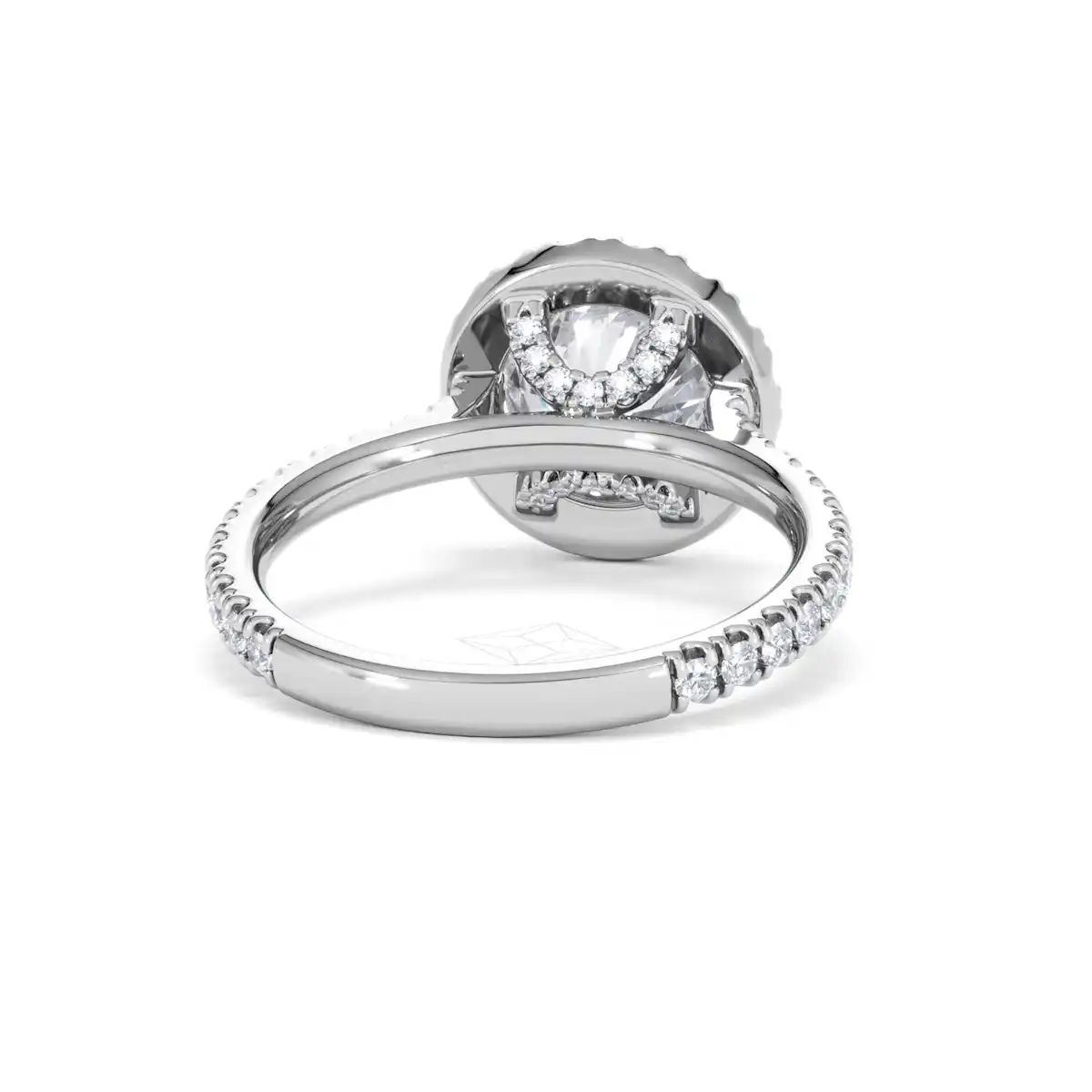2.80ct Reina Lab Diamond Halo Engagement Ring in 18K White Gold F/VS1