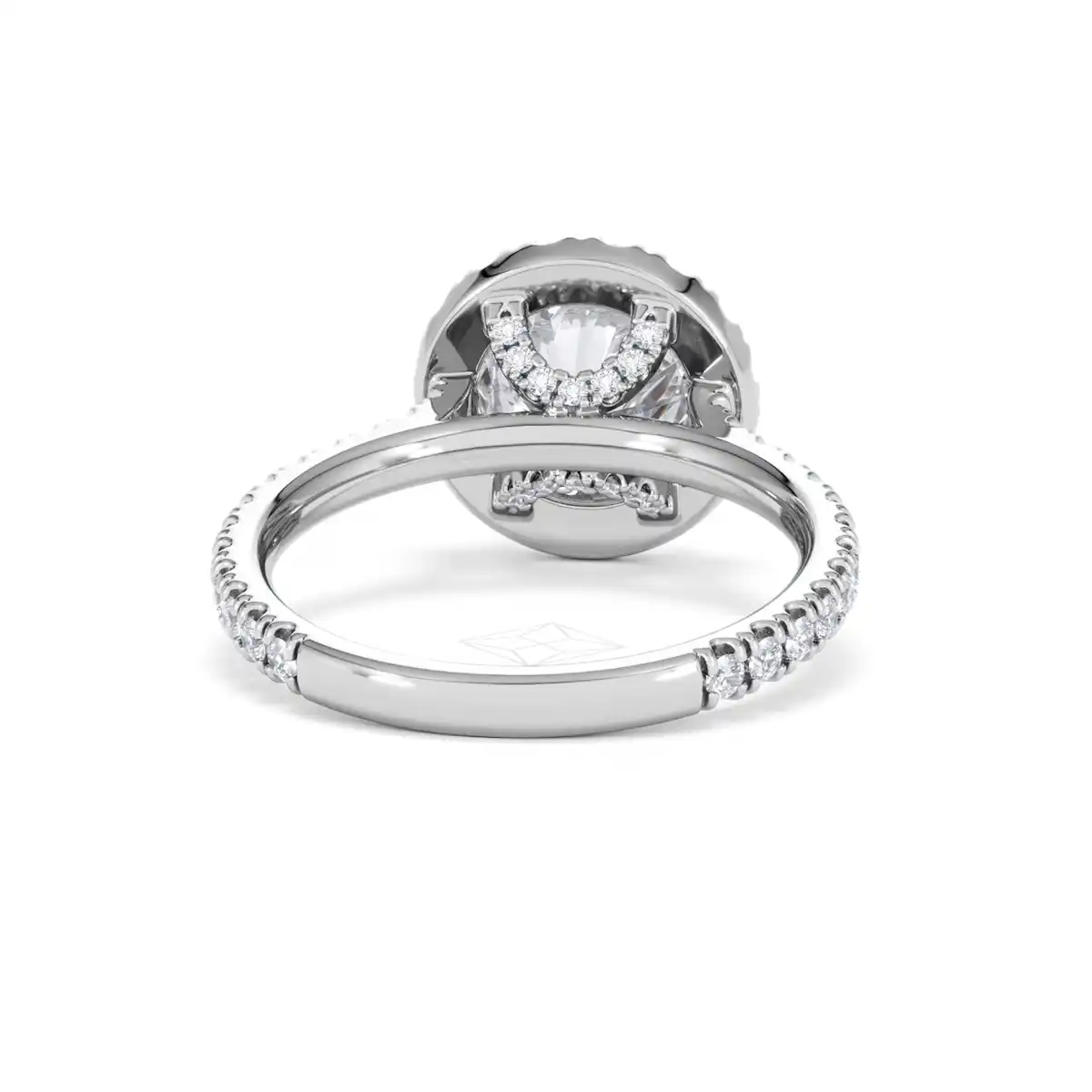 2.80ct Reina Lab Diamond Halo Engagement Ring in 18K White Gold F/VS1