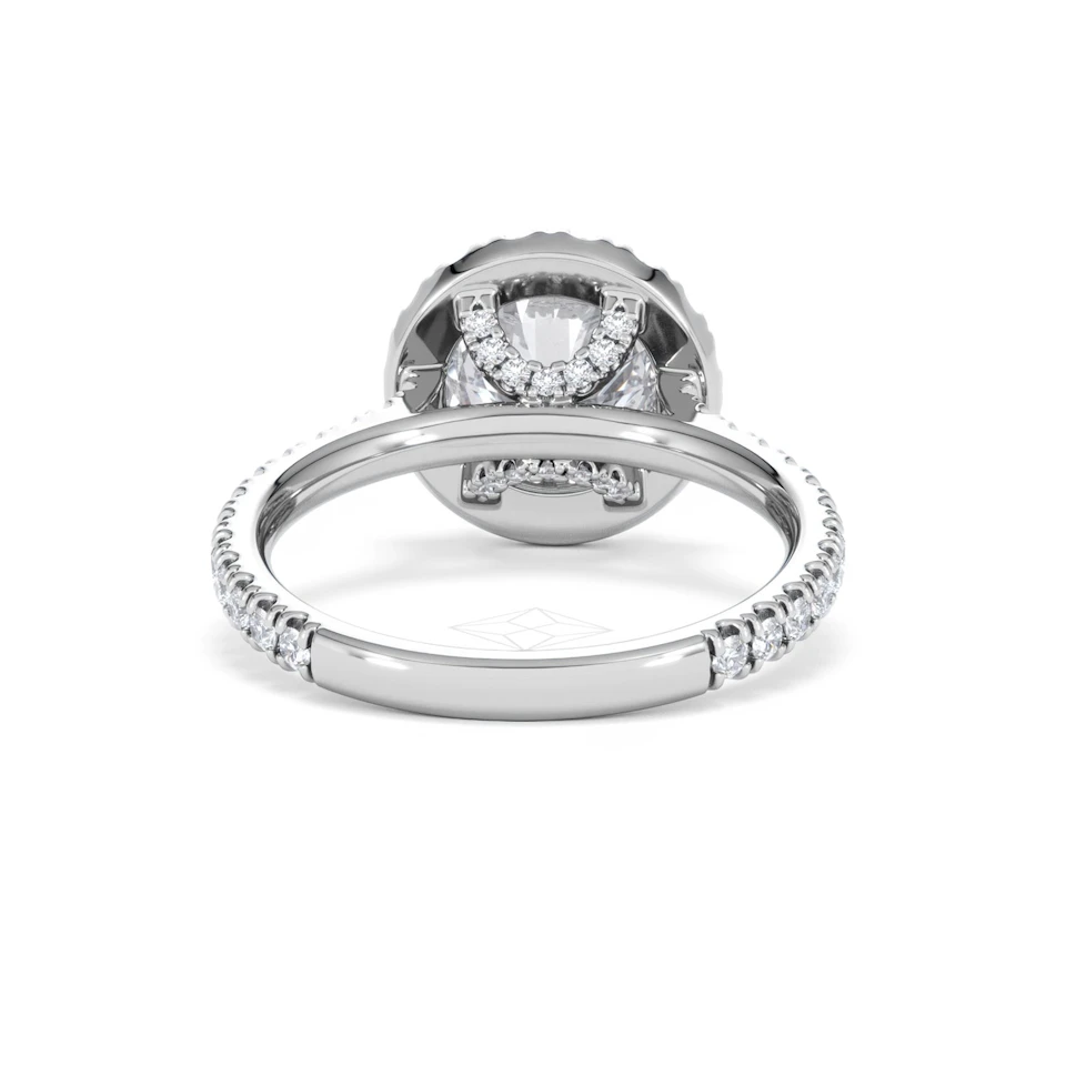 2.80ct Reina Lab Diamond Halo Engagement Ring in Platinum F/VS1