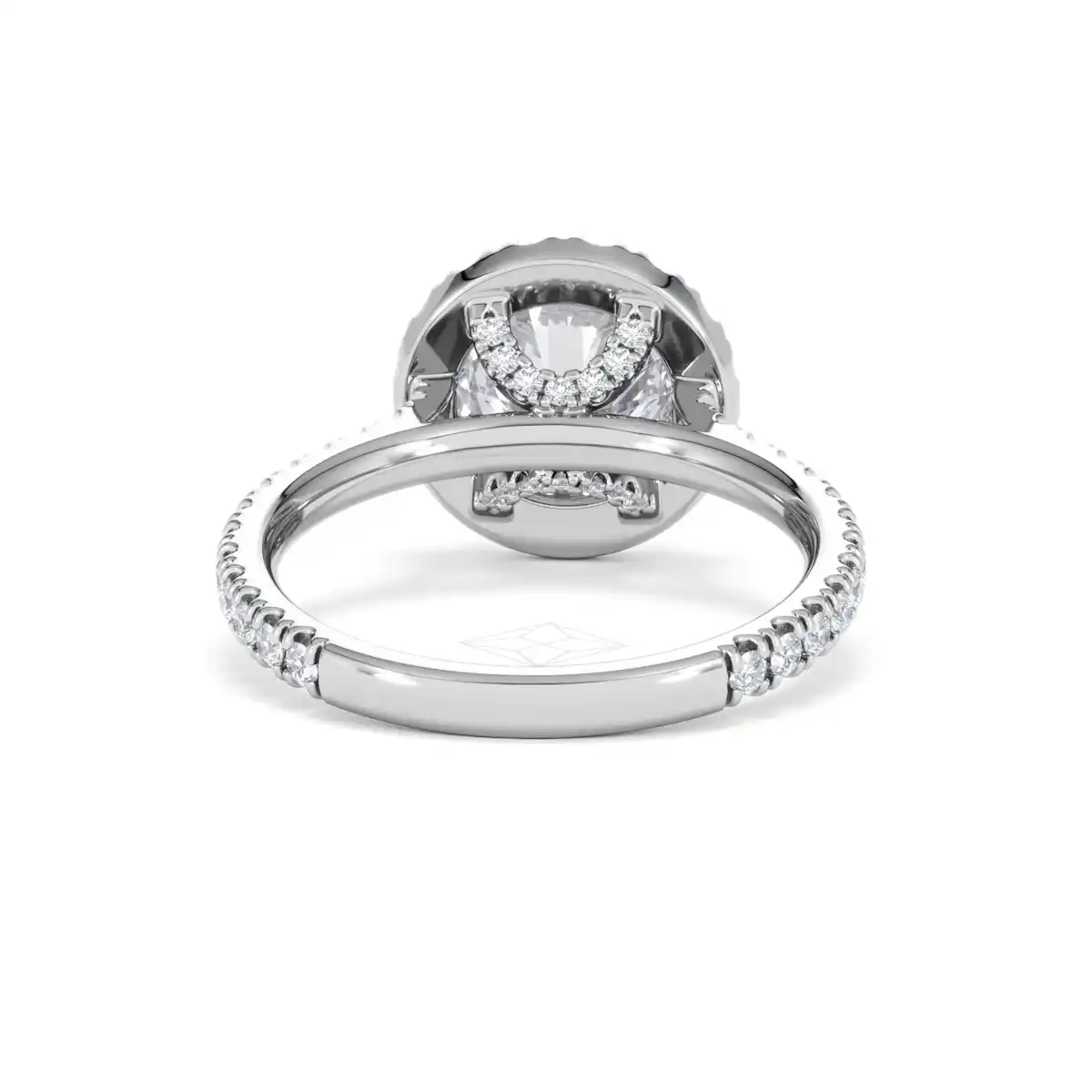 2.80ct Reina Lab Diamond Halo Engagement Ring in 18K White Gold F/VS1