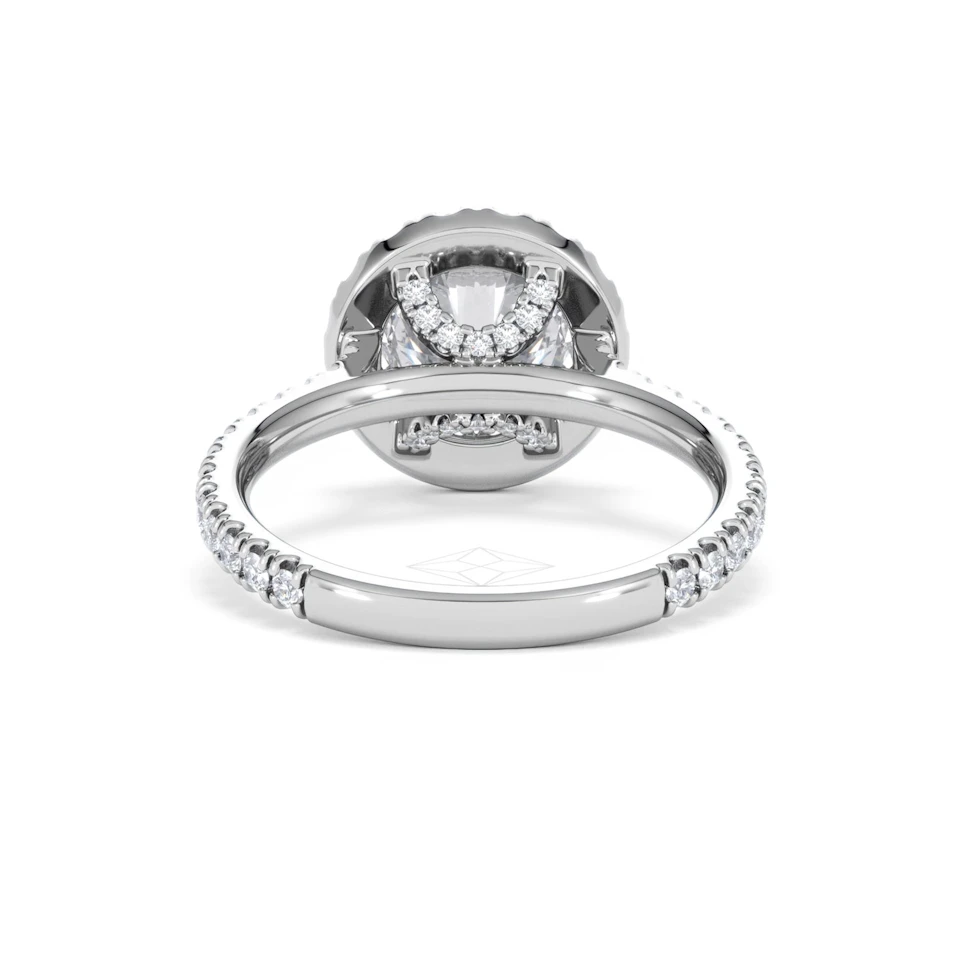 2.80ct Reina Lab Diamond Halo Engagement Ring in Platinum F/VS1