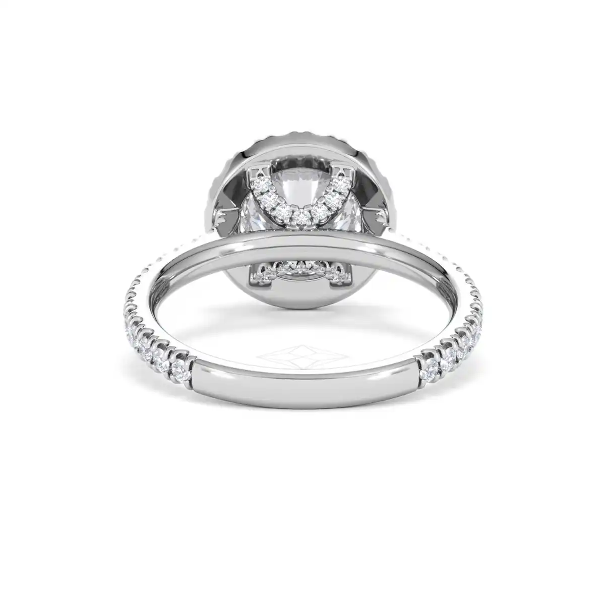 2.80ct Reina Lab Diamond Halo Engagement Ring in 18K White Gold F/VS1
