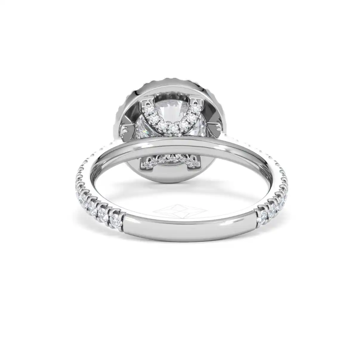 2.80ct Reina Lab Diamond Halo Engagement Ring in 18K White Gold F/VS1