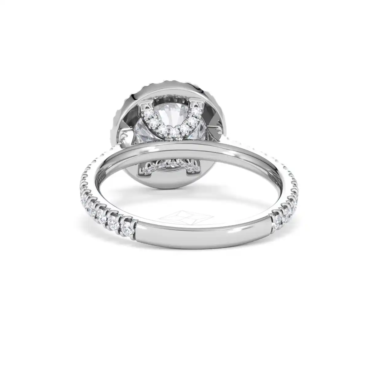 2.80ct Reina Lab Diamond Halo Engagement Ring in 18K White Gold F/VS1