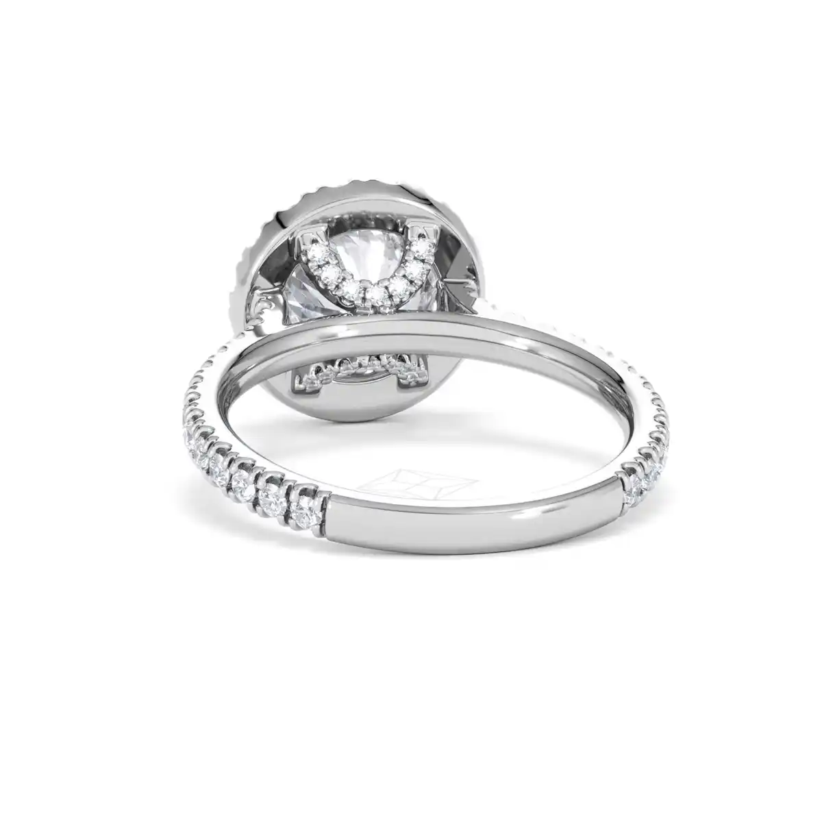 2.80ct Reina Lab Diamond Halo Engagement Ring in 18K White Gold F/VS1