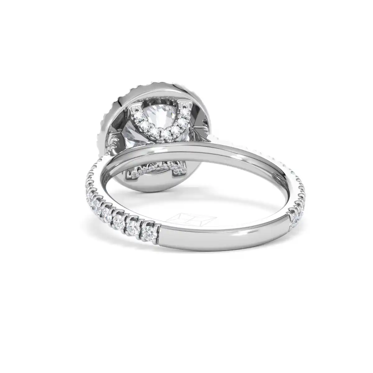 2.80ct Reina Lab Diamond Halo Engagement Ring in 18K White Gold F/VS1