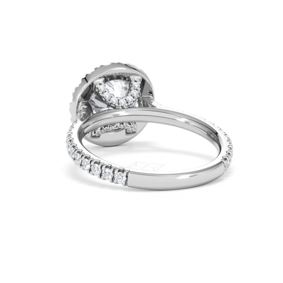 2.80ct Reina Lab Diamond Halo Engagement Ring in Platinum F/VS1