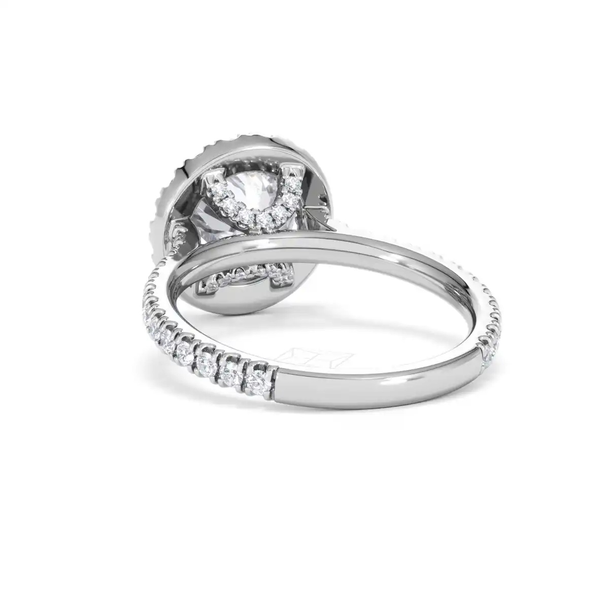 2.80ct Reina Lab Diamond Halo Engagement Ring in 18K White Gold F/VS1