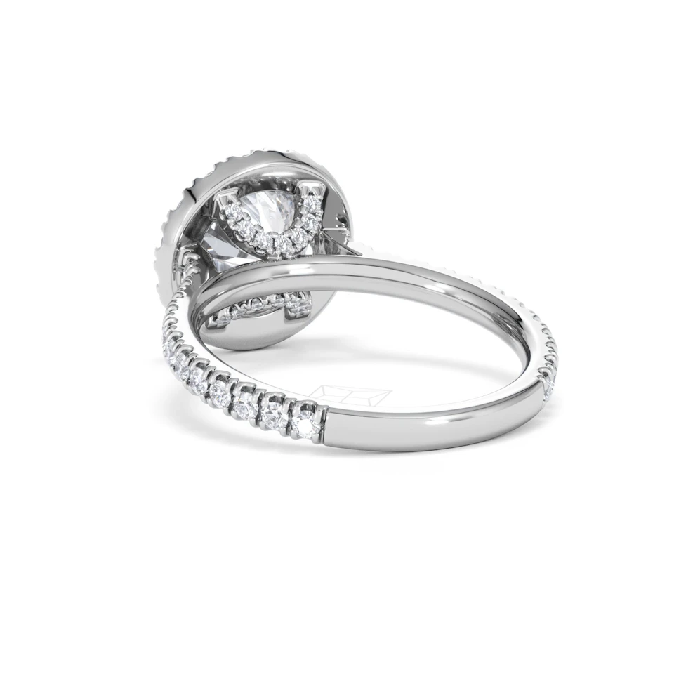 2.80ct Reina Lab Diamond Halo Engagement Ring in Platinum F/VS1