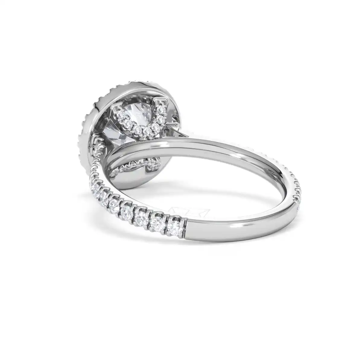 2.80ct Reina Lab Diamond Halo Engagement Ring in 18K White Gold F/VS1