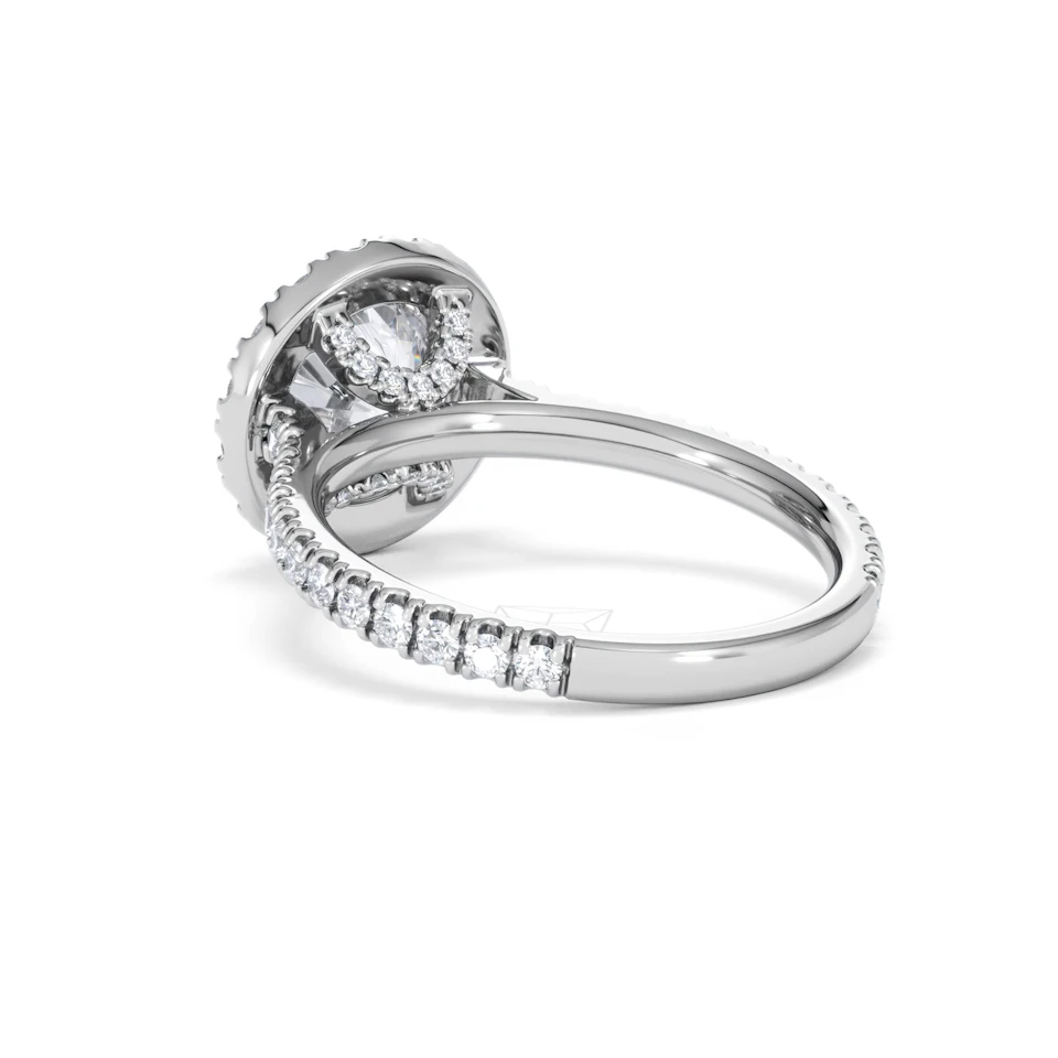2.80ct Reina Lab Diamond Halo Engagement Ring in Platinum F/VS1