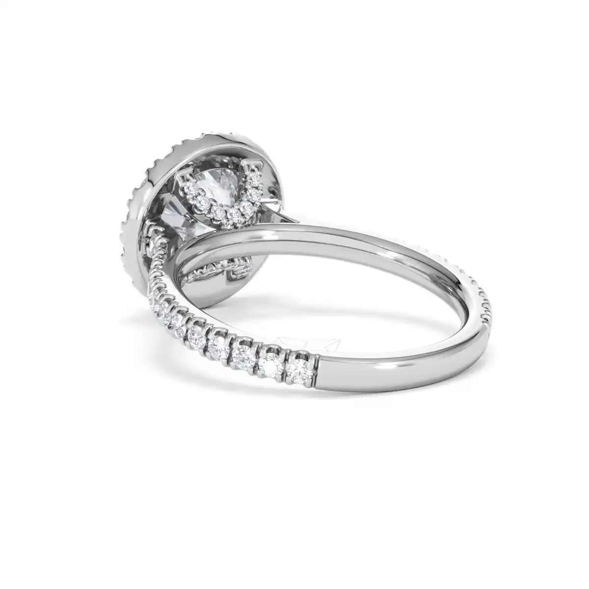 2.80ct Reina Lab Diamond Halo Engagement Ring in 18K White Gold F/VS1