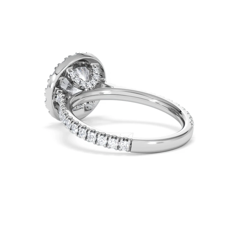 2.80ct Reina Lab Diamond Halo Engagement Ring in Platinum F/VS1