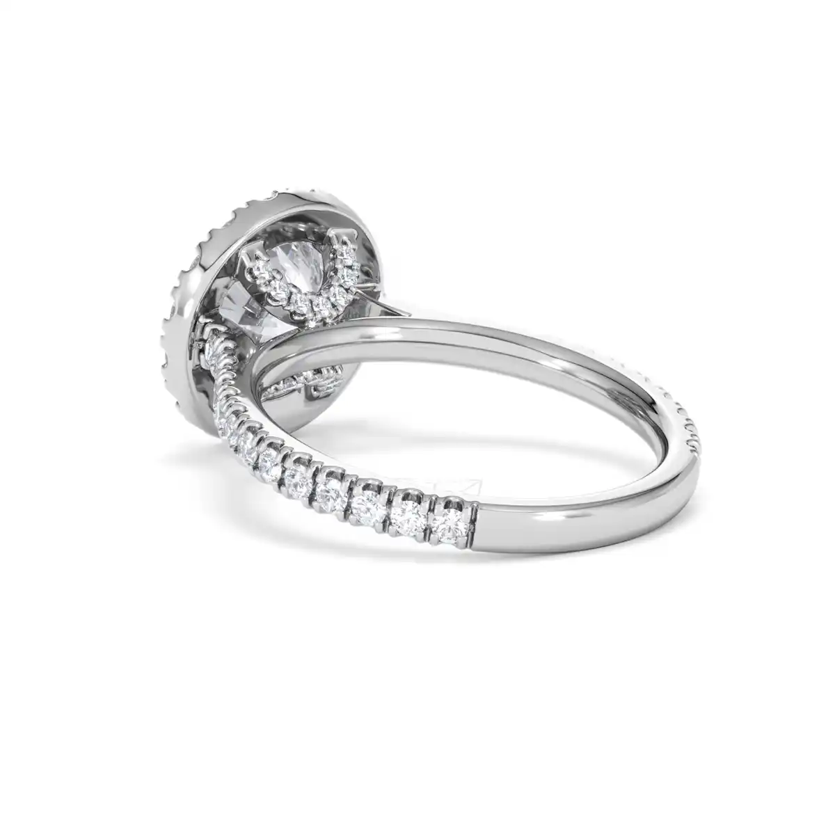 2.80ct Reina Lab Diamond Halo Engagement Ring in 18K White Gold F/VS1