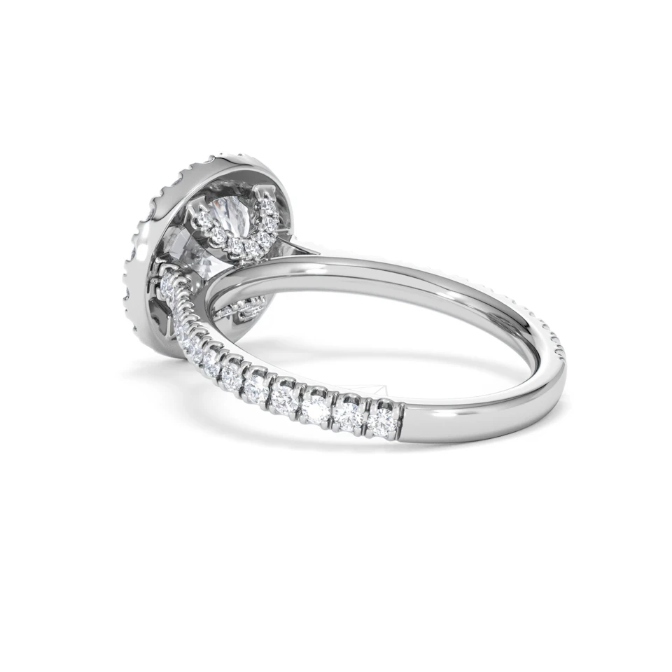 2.80ct Reina Lab Diamond Halo Engagement Ring in Platinum F/VS1