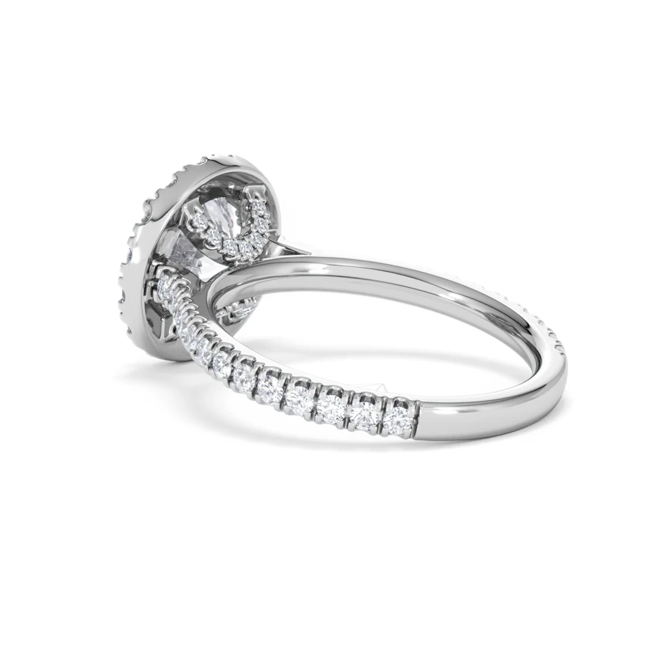 2.80ct Reina Lab Diamond Halo Engagement Ring in Platinum F/VS1