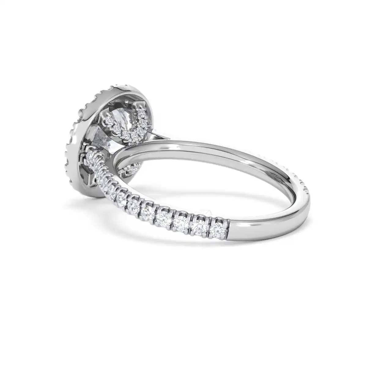 2.80ct Reina Lab Diamond Halo Engagement Ring in 18K White Gold F/VS1