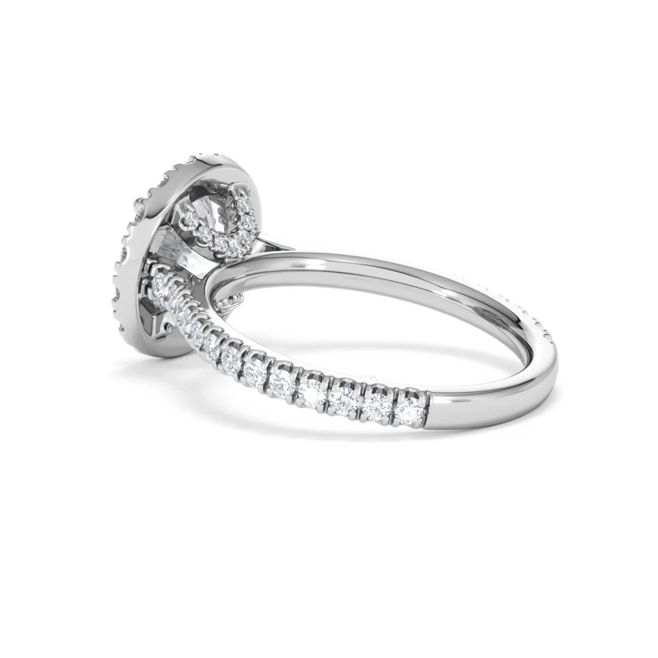 2.80ct Reina Lab Diamond Halo Engagement Ring in Platinum F/VS1