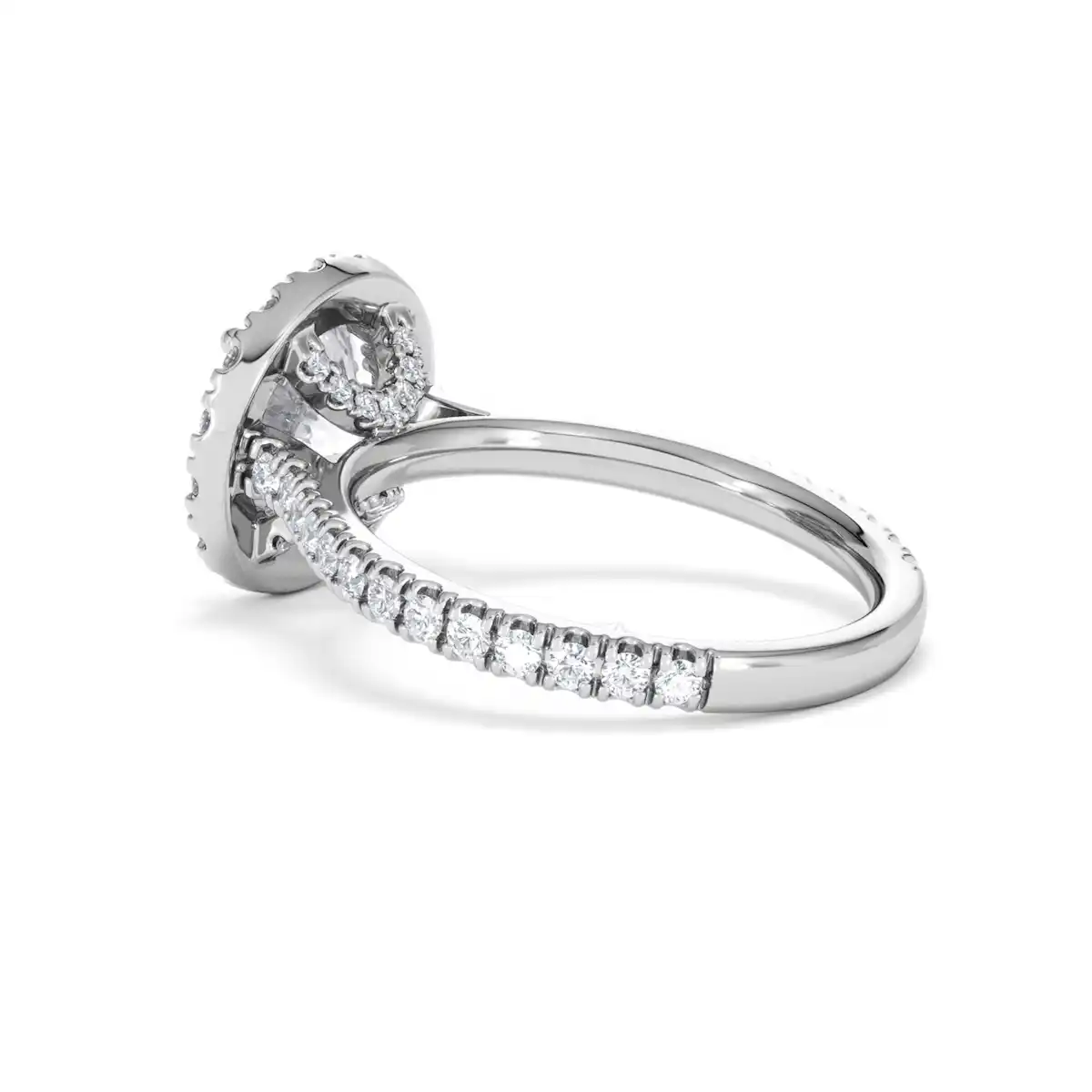 2.80ct Reina Lab Diamond Halo Engagement Ring in 18K White Gold F/VS1
